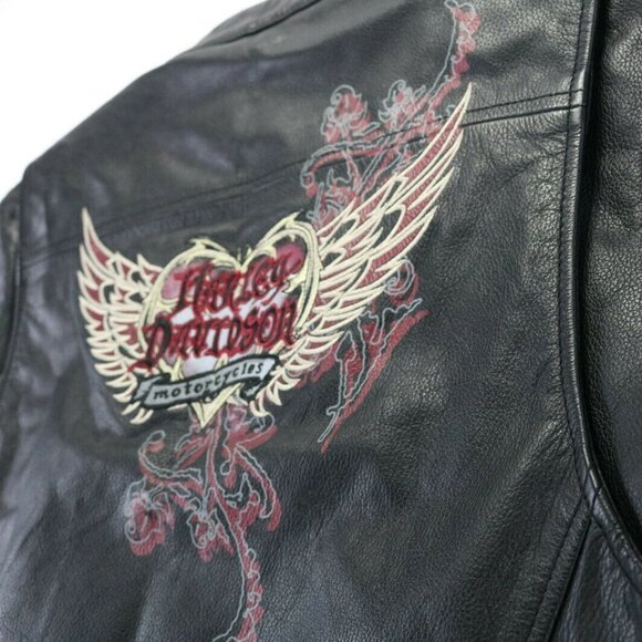 Harley Davidson leather Heart/Wings Jacket Small - Picture 5 of 9